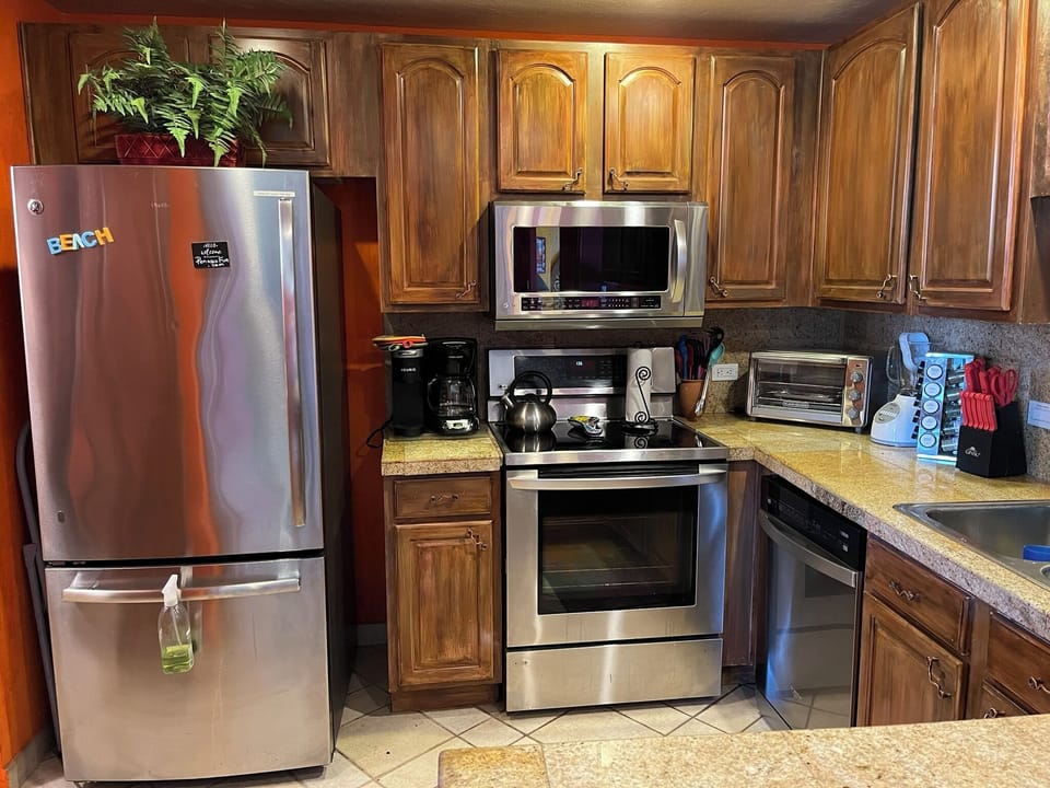 Fully stocked kitchen with Keurig AND drip coffee maker -no paper filters needed