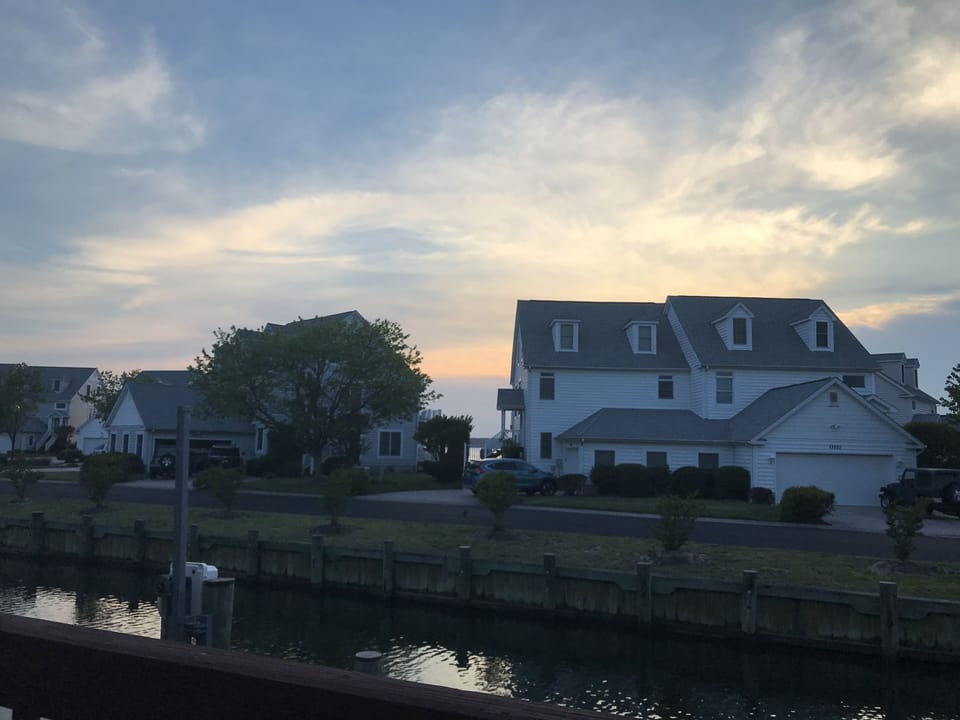 View from the backyard at dusk