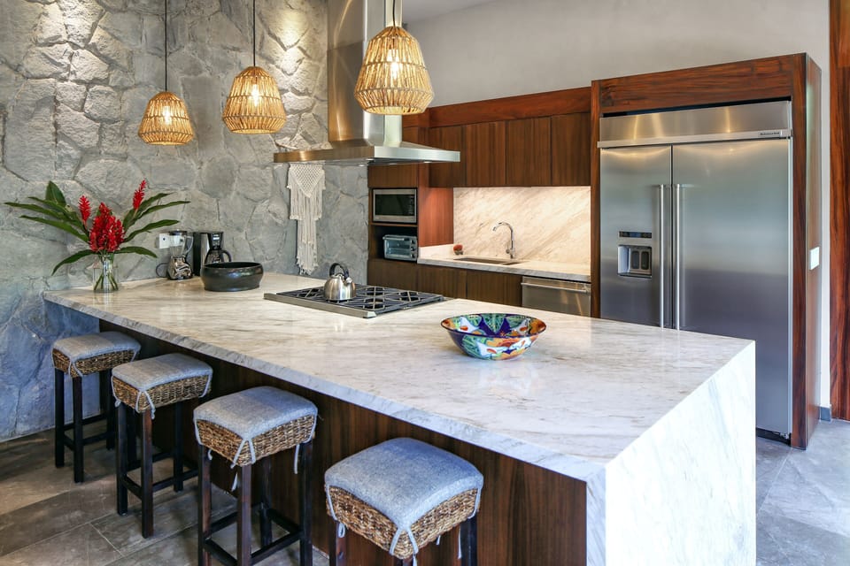 kitchen with bar seating
