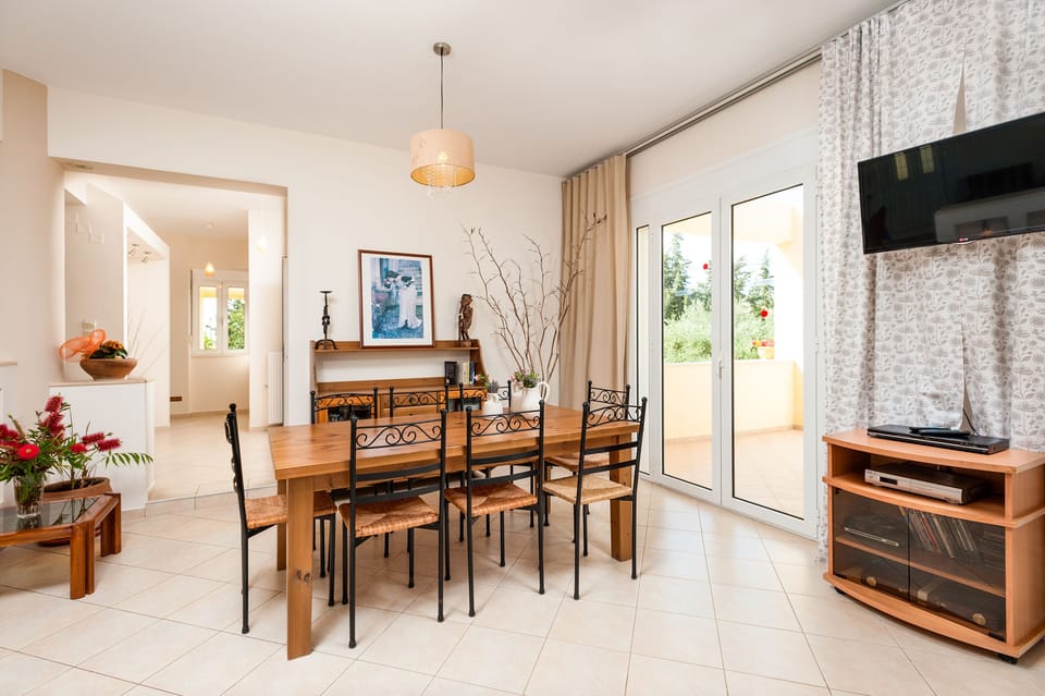 Dining table and TV