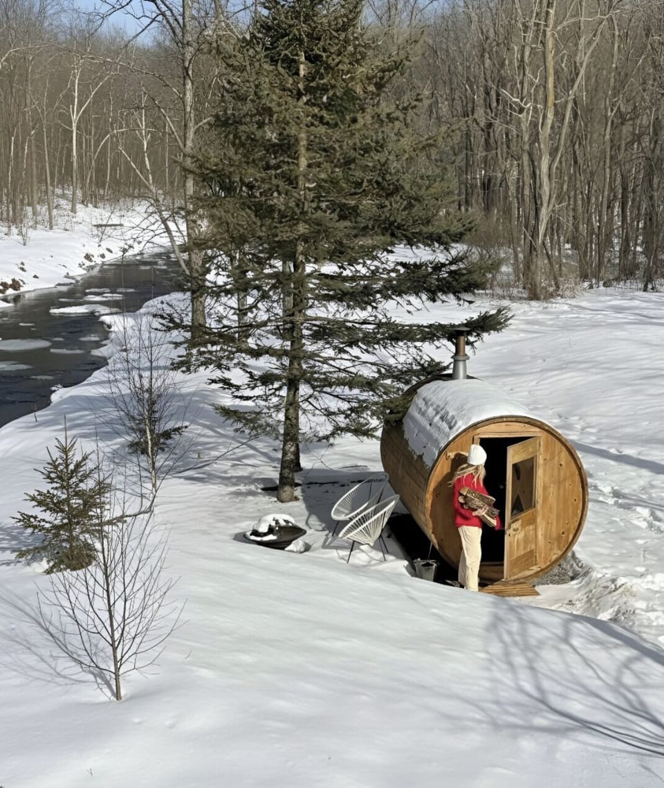 Historic cabin and sauna, nestled along the banks of the Ausable River.
