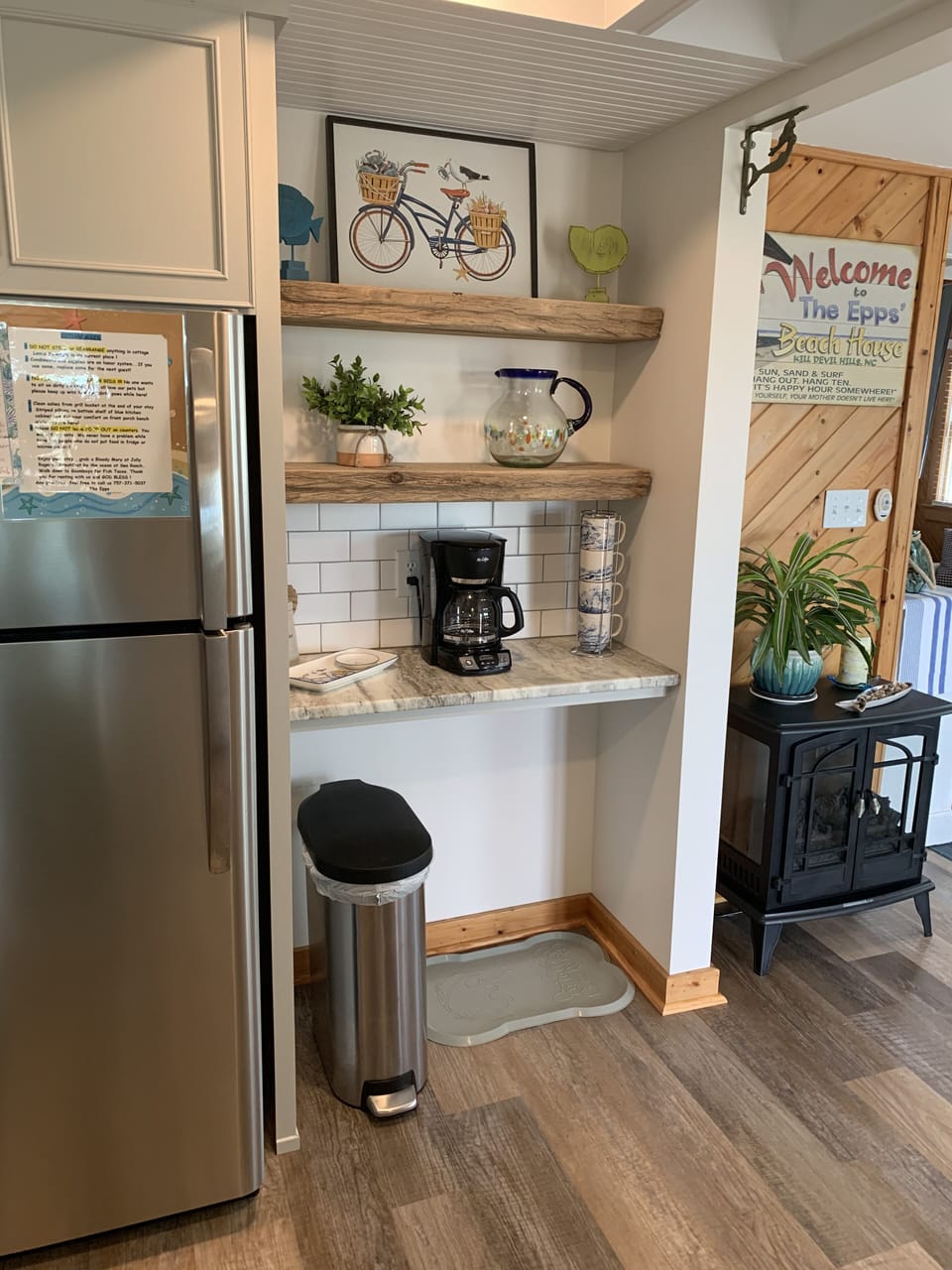 Coffee Bar added 2019.... electric fireplace 