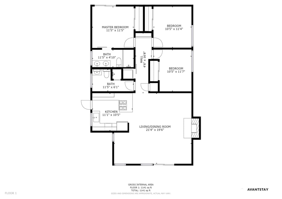 Floor plan of Hamilton 1.