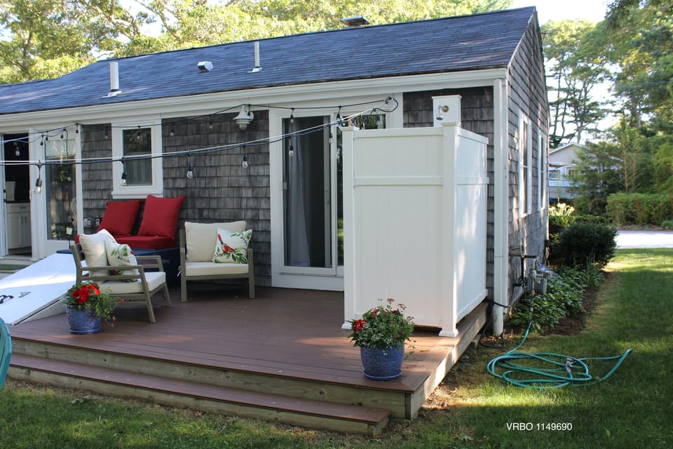 Back deck with the awesome outdoor shower!
