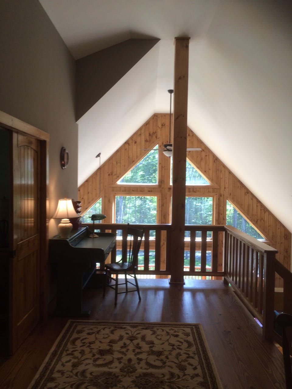 Loft area with a study