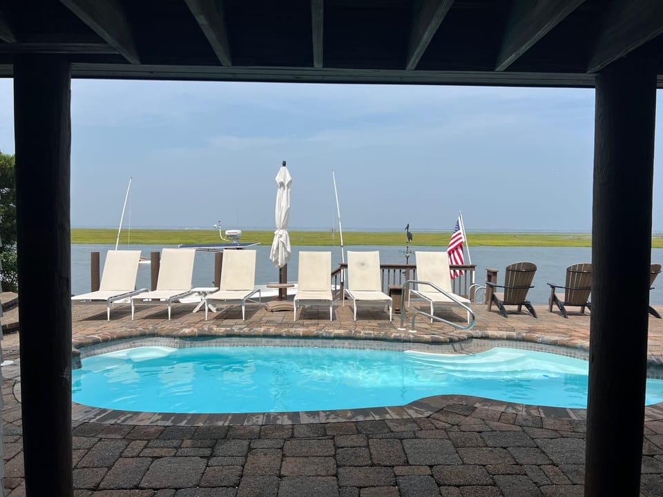 The heated pool is a fun place to gather!
