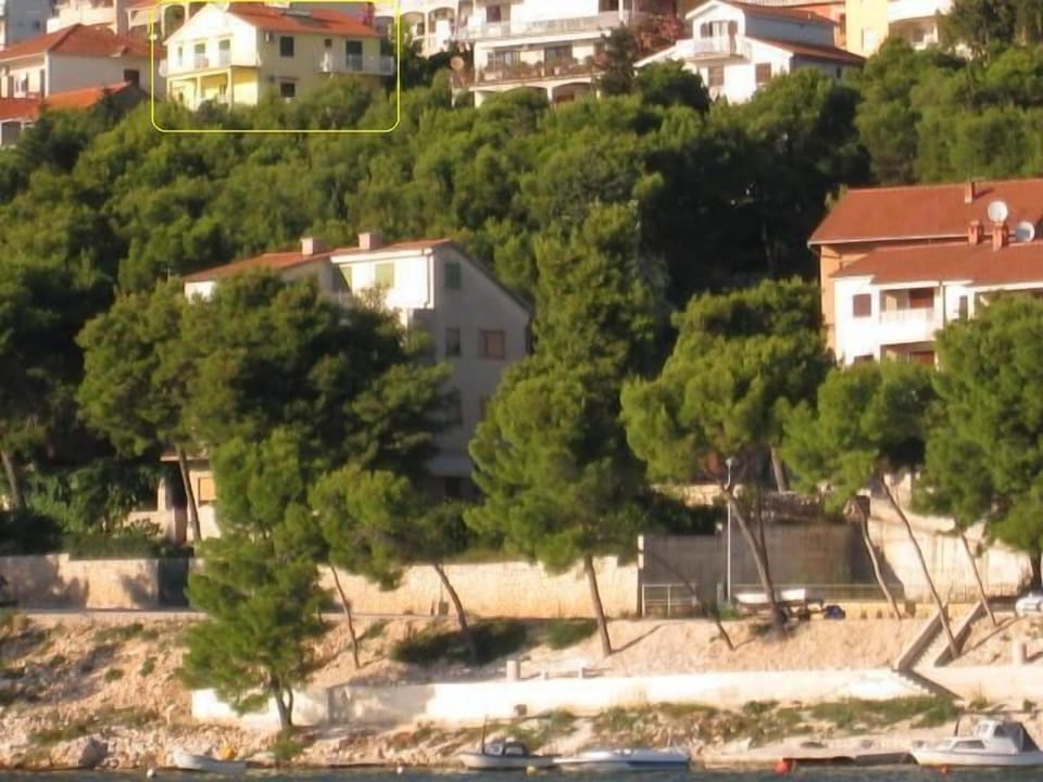 Trogir Yellow House from sea level