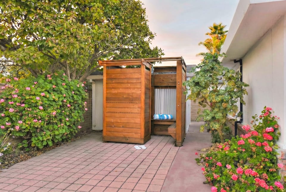 Enjoy a nice outdoor shower after a day at the beach
