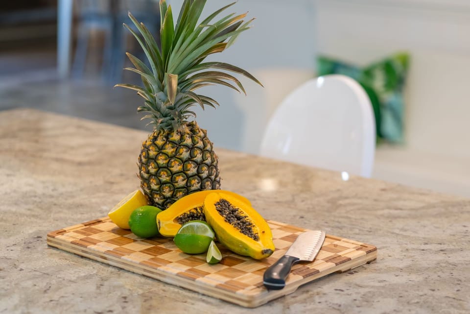 Fresh tropical fruit awaits you in your well-appointed kitchen—perfect for starting your mornings with vibrant island flavors and easy, breezy vacation vibes.