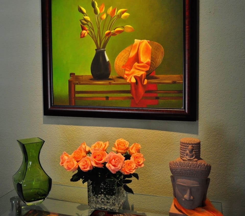Art throughout the property gives this rental a special look and feel.
