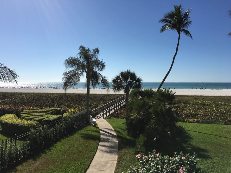 Beach view from pool deck