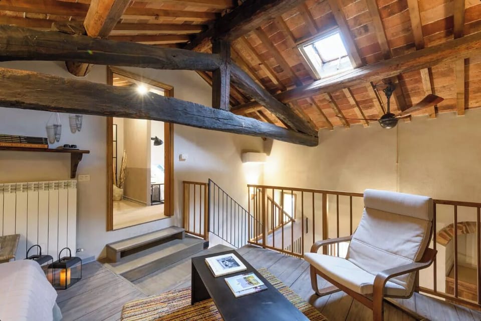 Il Rustico is named for this rustic beam, preserved from the original structure