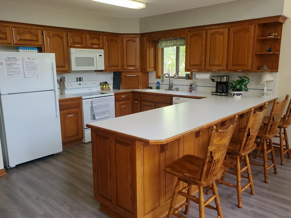 Extra seating at kitchen counter.