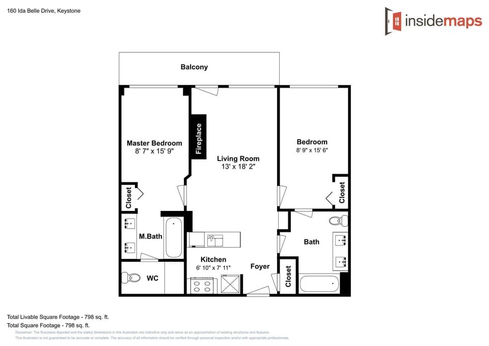 Explore your spacious two-bedroom layout with master suite, full kitchen, and private balcony—perfectly designed for your mountain getaway.