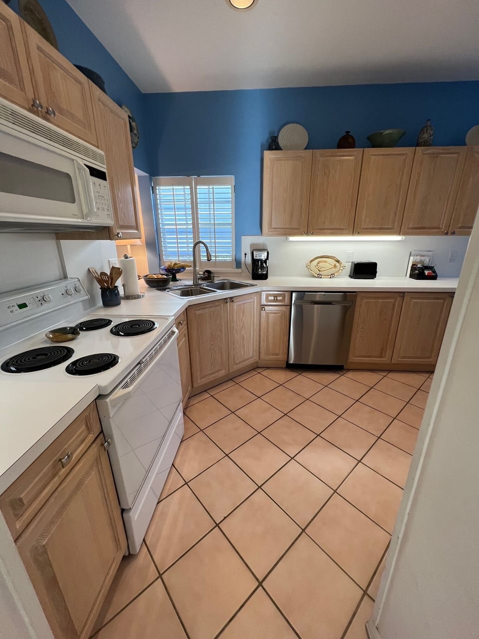 Fully-stocked kitchen with everything you'll need for cooking and dining in.