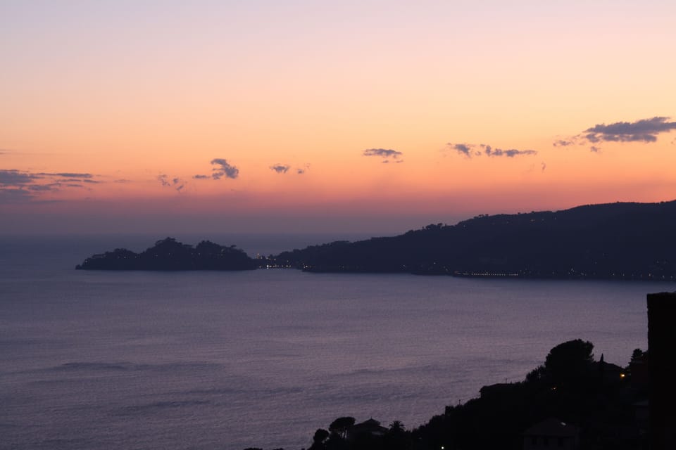 Sunset in Tigullio Bay and Portofino