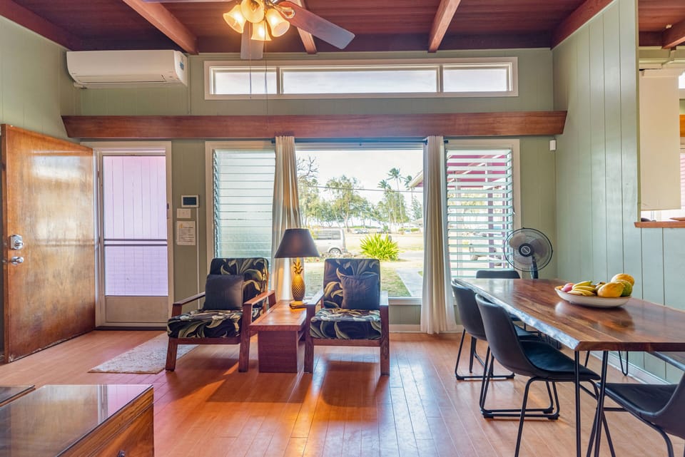 View from living area, beach park and 100 yards to beach