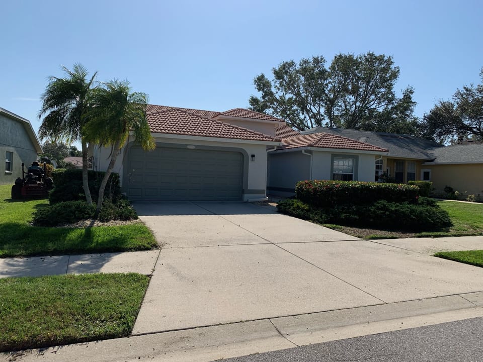 Front of house in a quiet gated community
