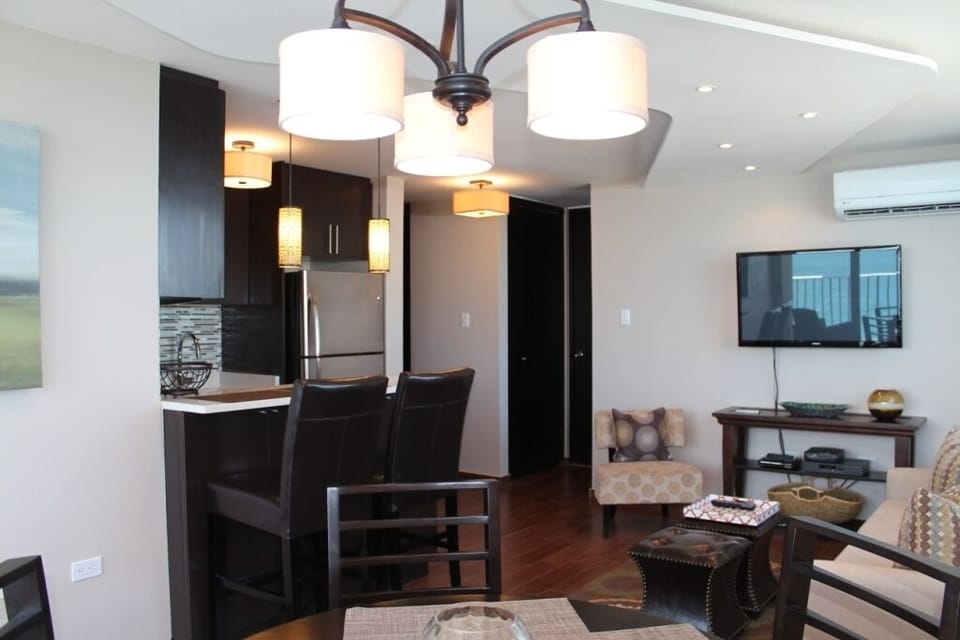 Open layout and decor of apartment.