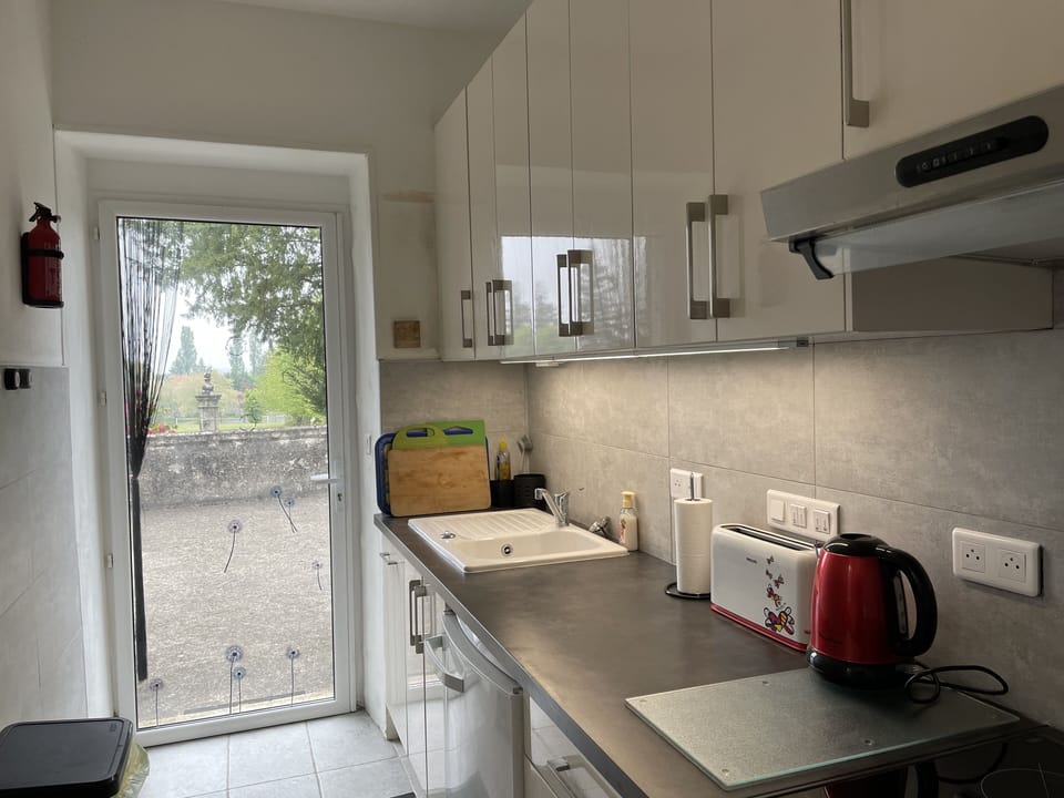 Newly refurbished galley kitchen