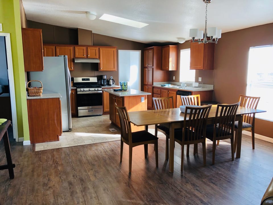 A fully equipped kitchen
