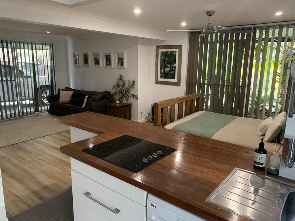 The Garden suite with lounge area and kitchenette