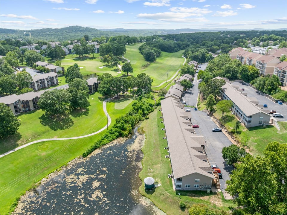 This angle gives one more look at the peaceful setting around the building and brookside edge.