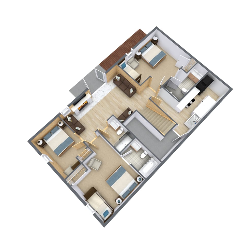 Walkout lvl w/ 3BRs, 3BAs + a kitchenette - great for "fend" nights for the kids