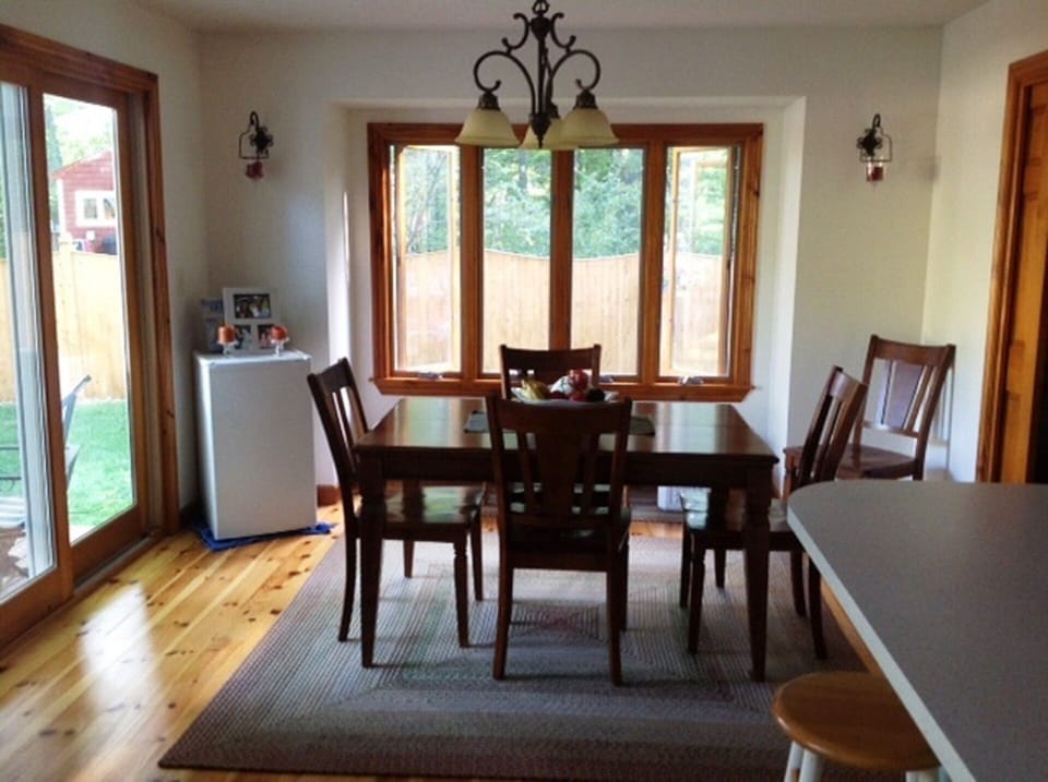 Dining room walk out to water & large deck