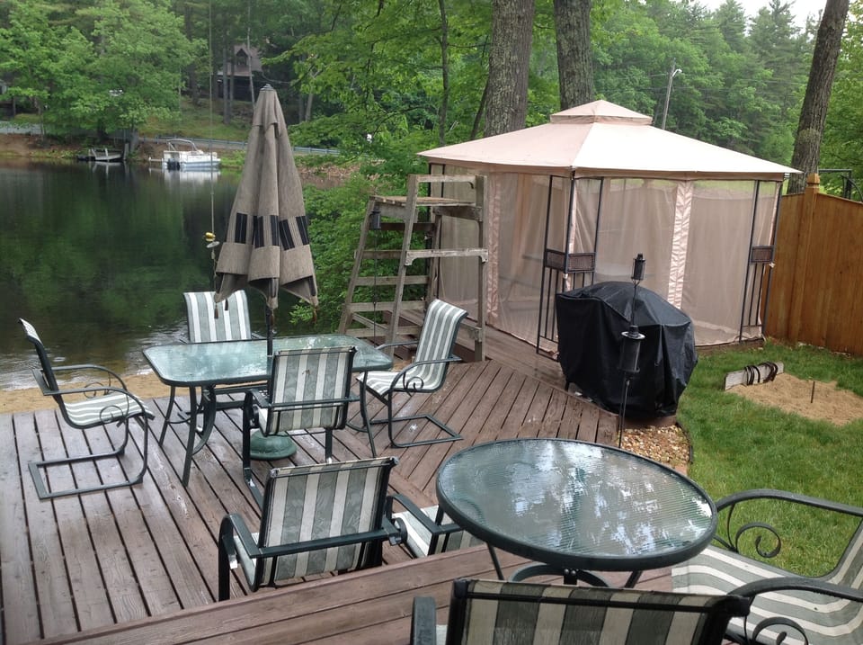 Large deck, grill and screened gazebo
