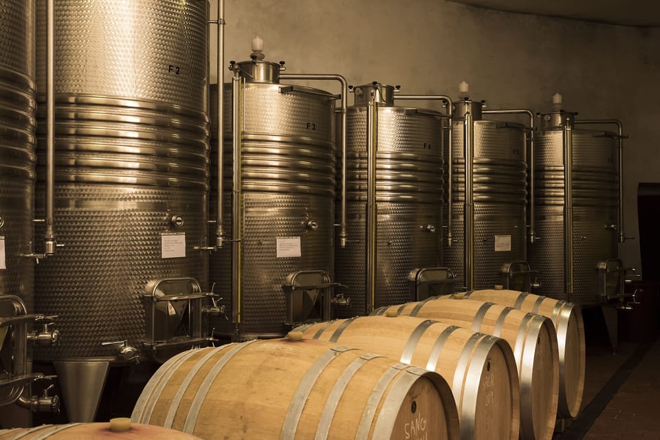 Newest part of the wine cellar under Castello di Montegiove