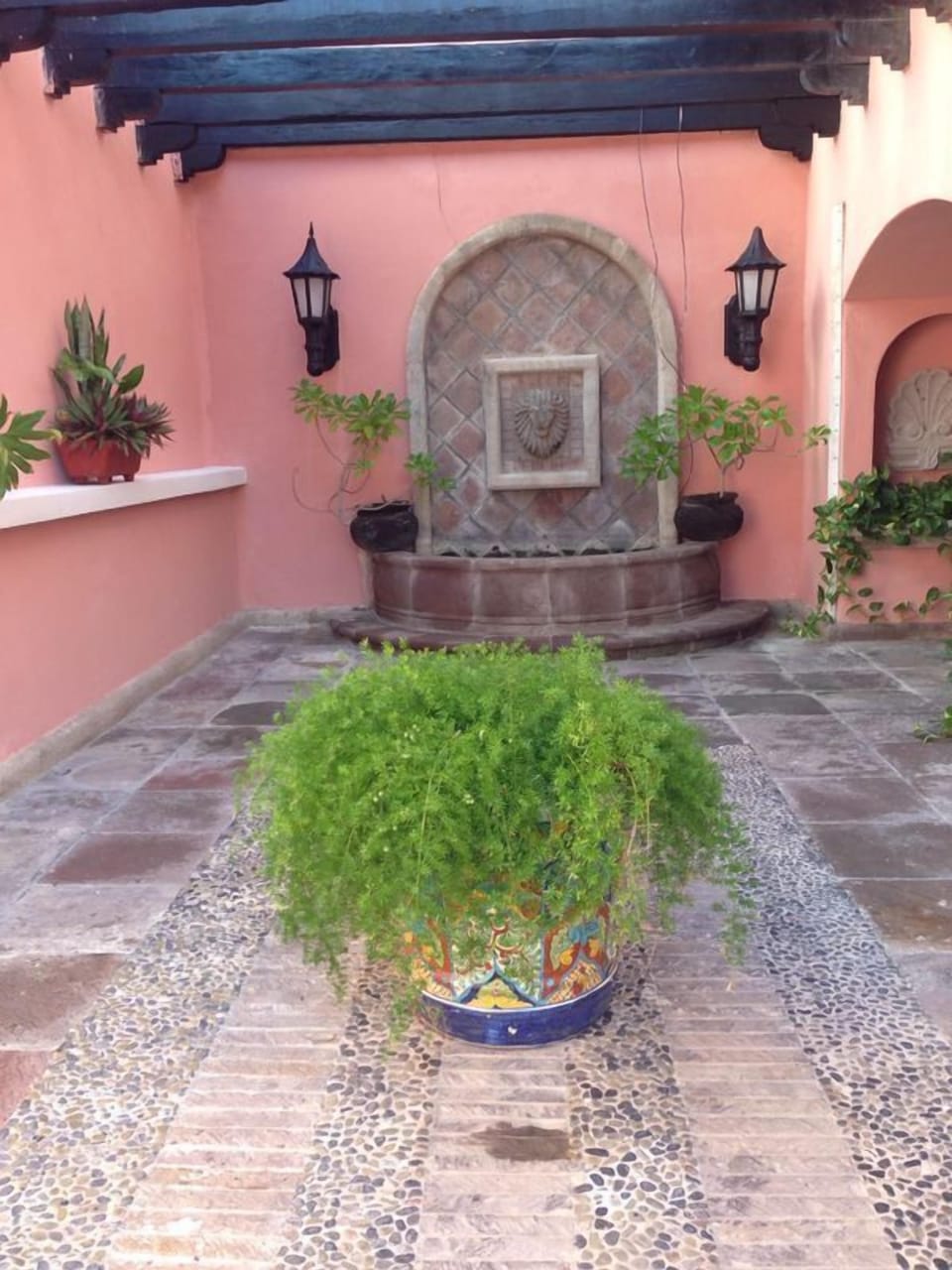 a fountain on the reception