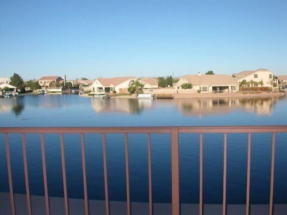 View of lake from balcony