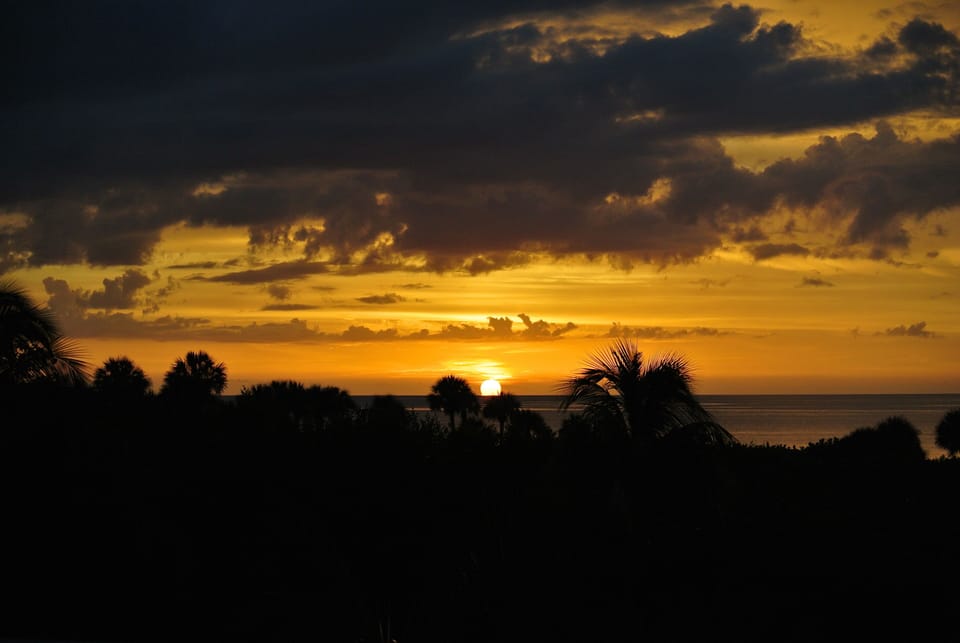 view of the sunset from the balcony