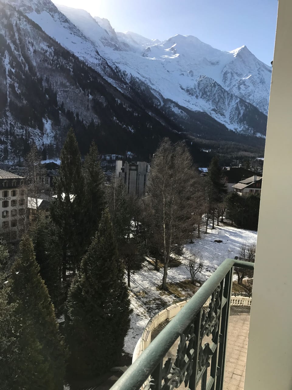 View from Master bedroom balcony towards Mont Blanc