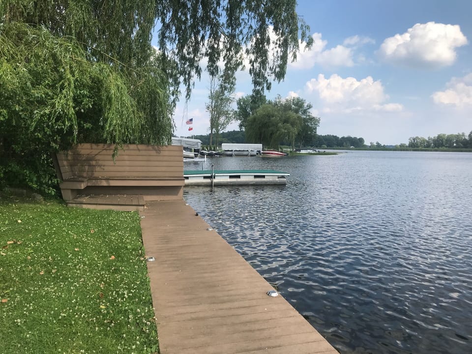 Dodge Park #4 at the top of photo on Cass Lake bay.
