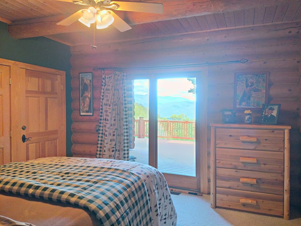 Great view from the master bedroom on main level.  This bedroom has private bath