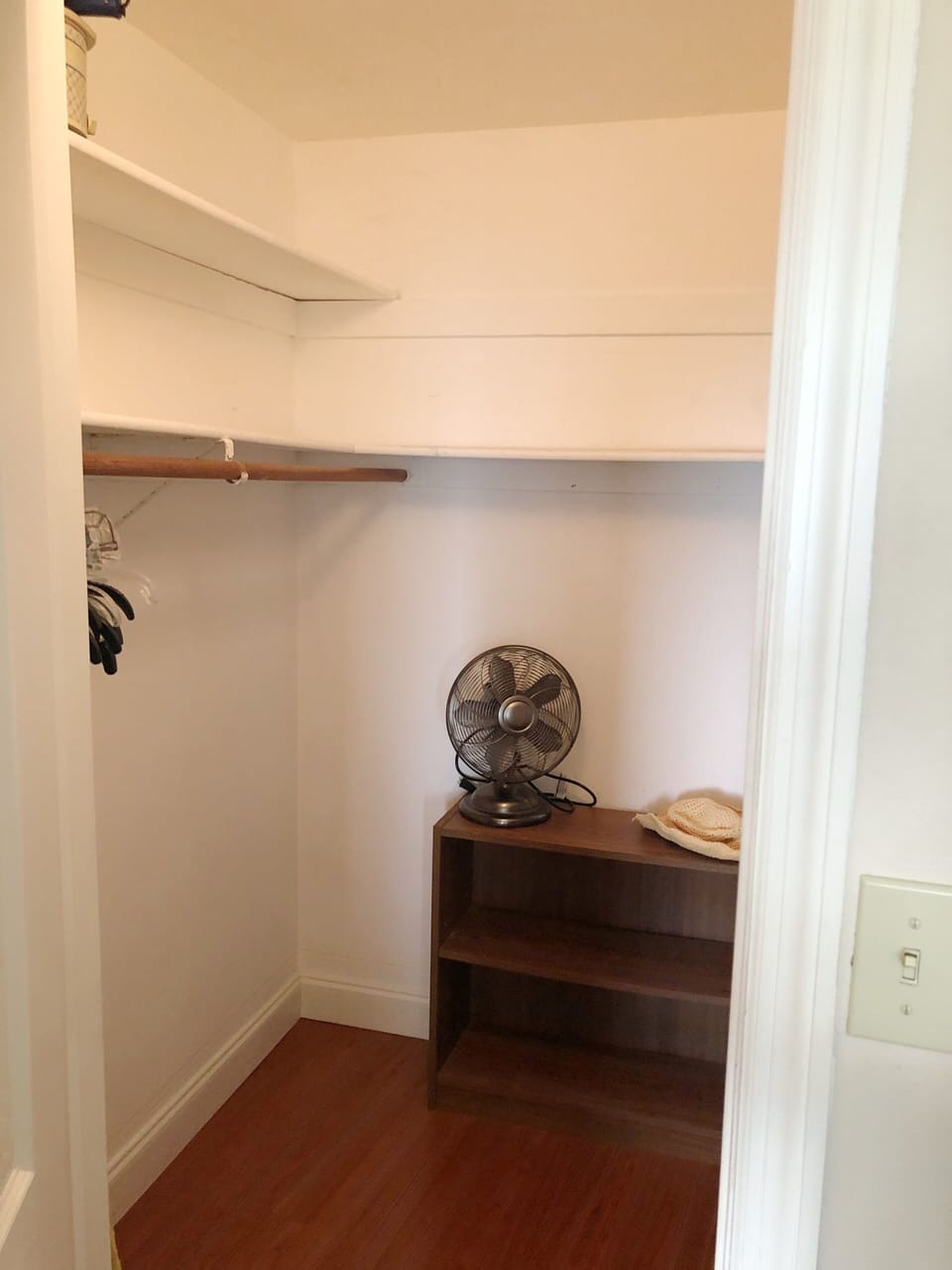 Large walk-in closet in master bedroom.