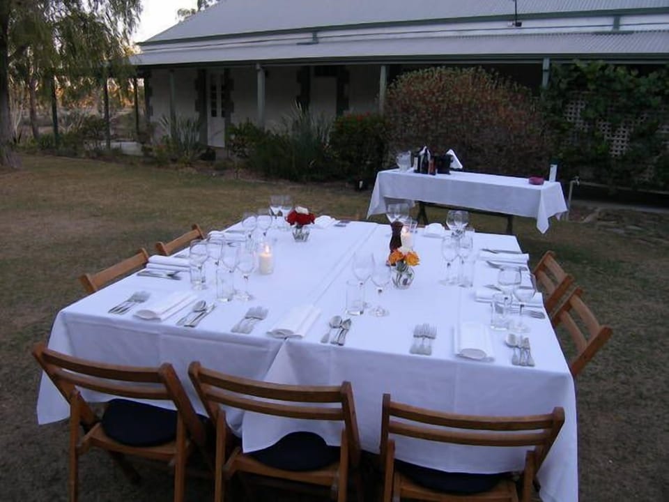 Outdoor banquet area