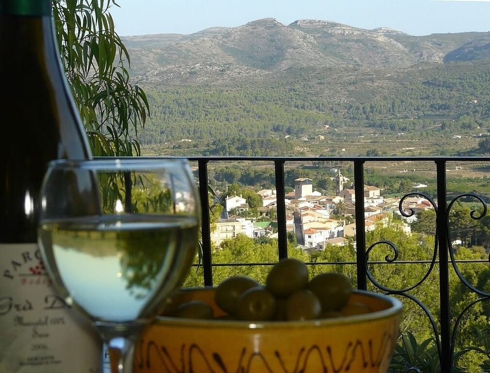 Early evening and a glass of wine