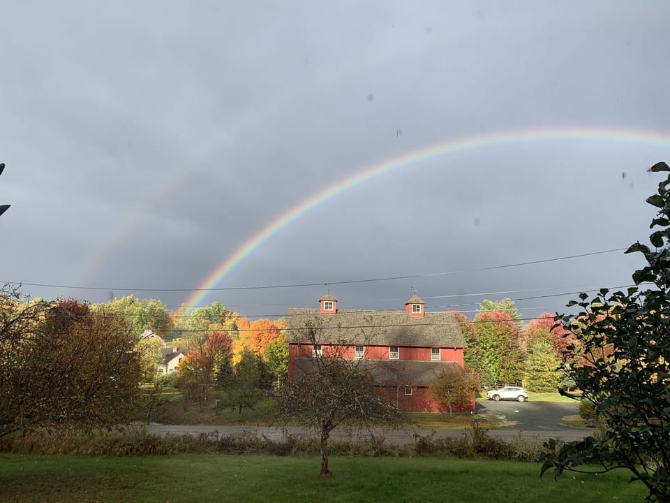 rainbow over house