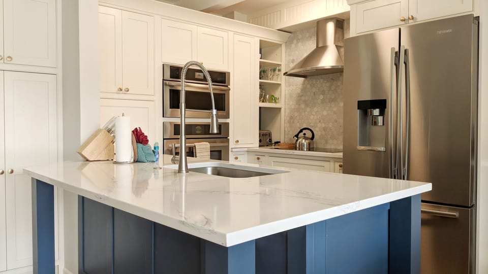 Newly updated kitchen . Induction cooktop, wall oven and microwave