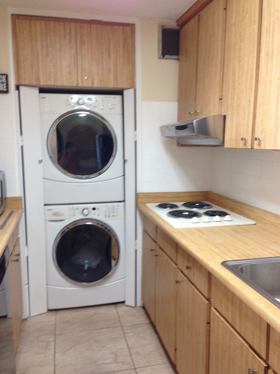 Laundry area in kitchen