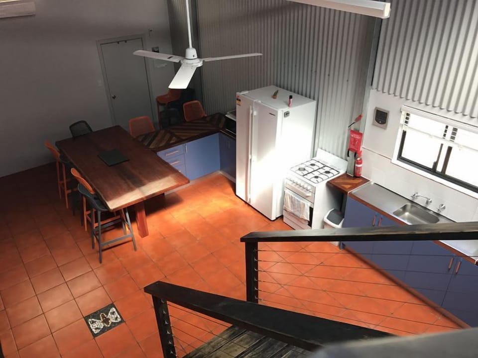 kitchen and dining area from top of internal stairs 