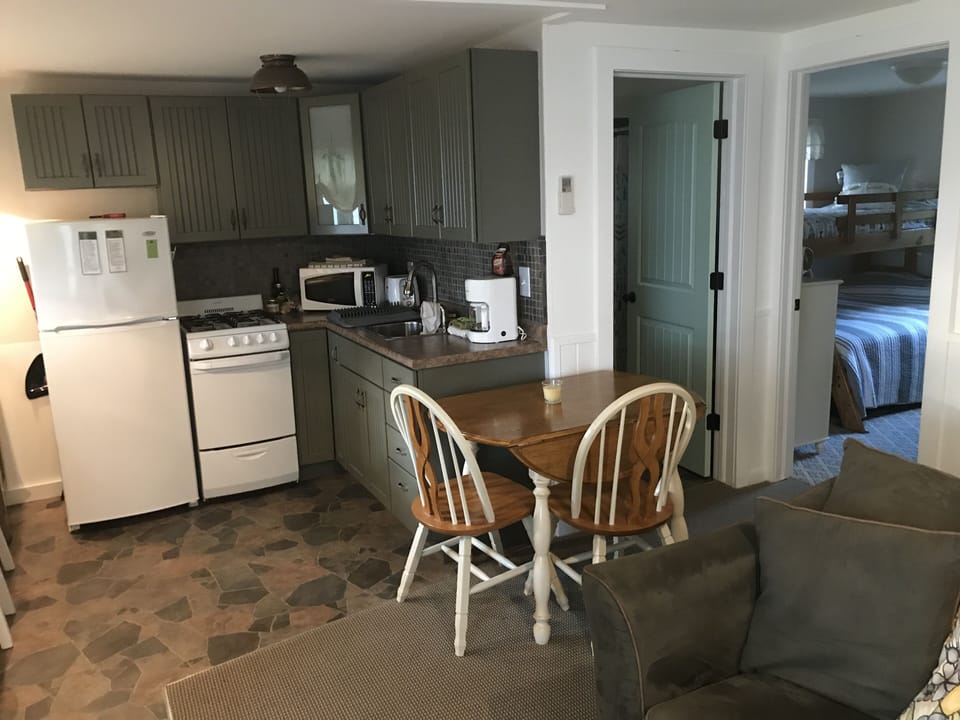 Kitchen, bath and second bedroom.