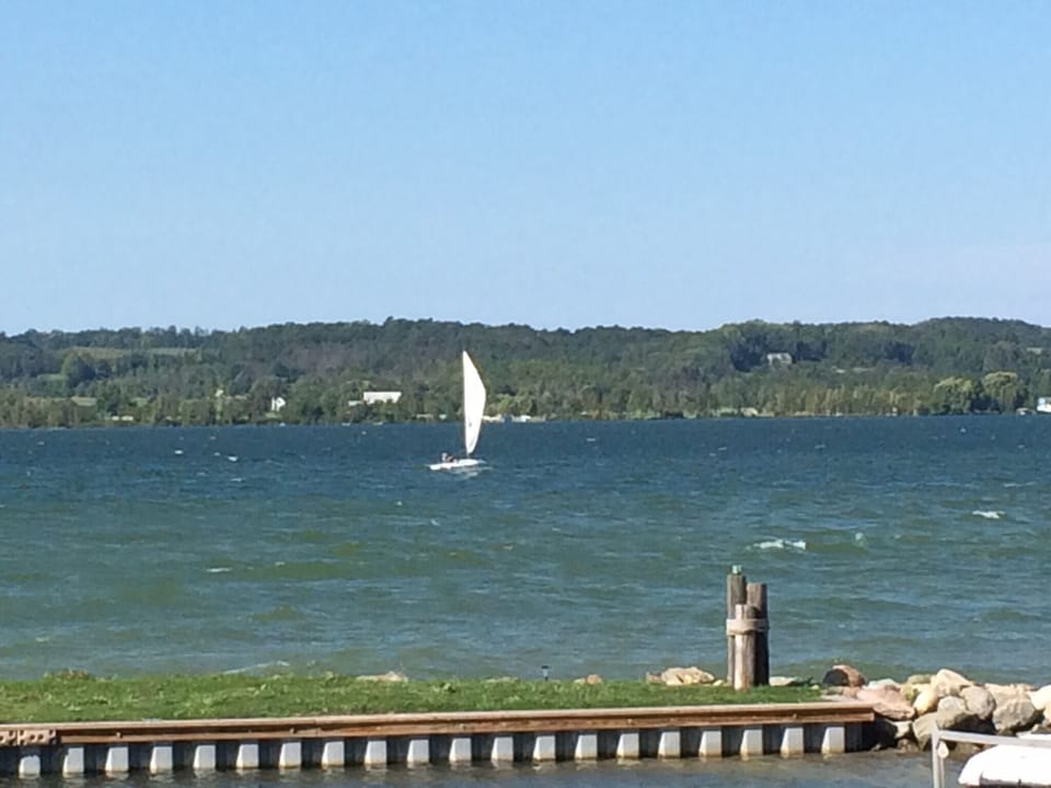 Enjoying a sunny and windy day on the lake. 