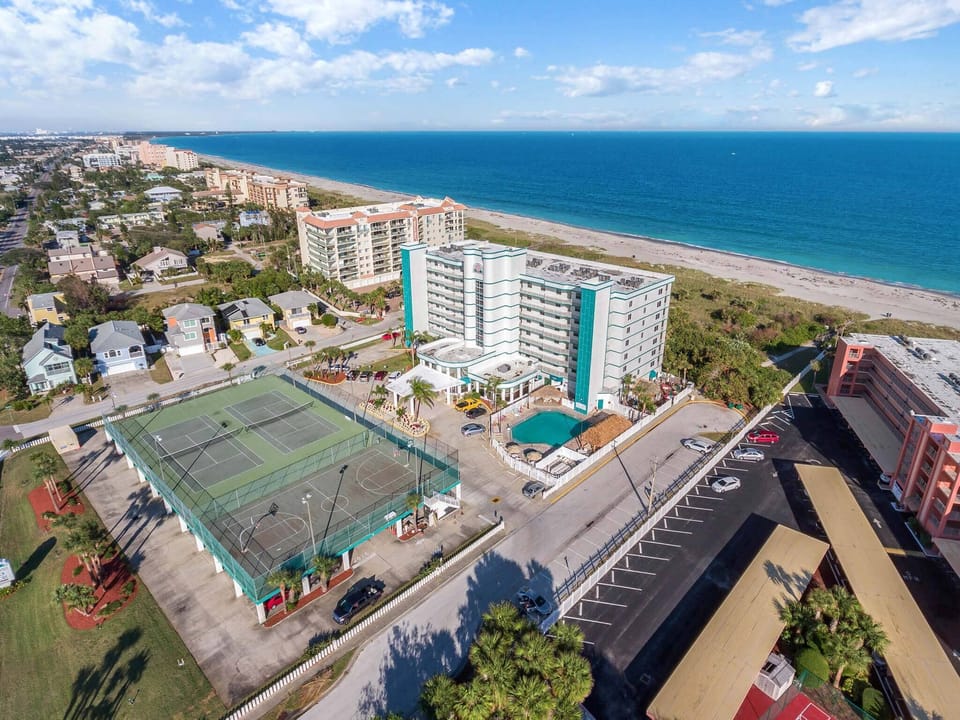 Aerial view of resort and grounds