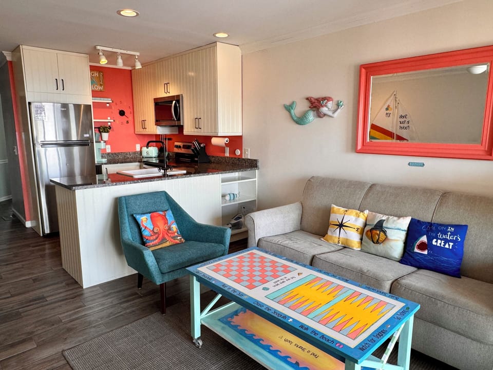 Living Room with Queen sleeper sofa