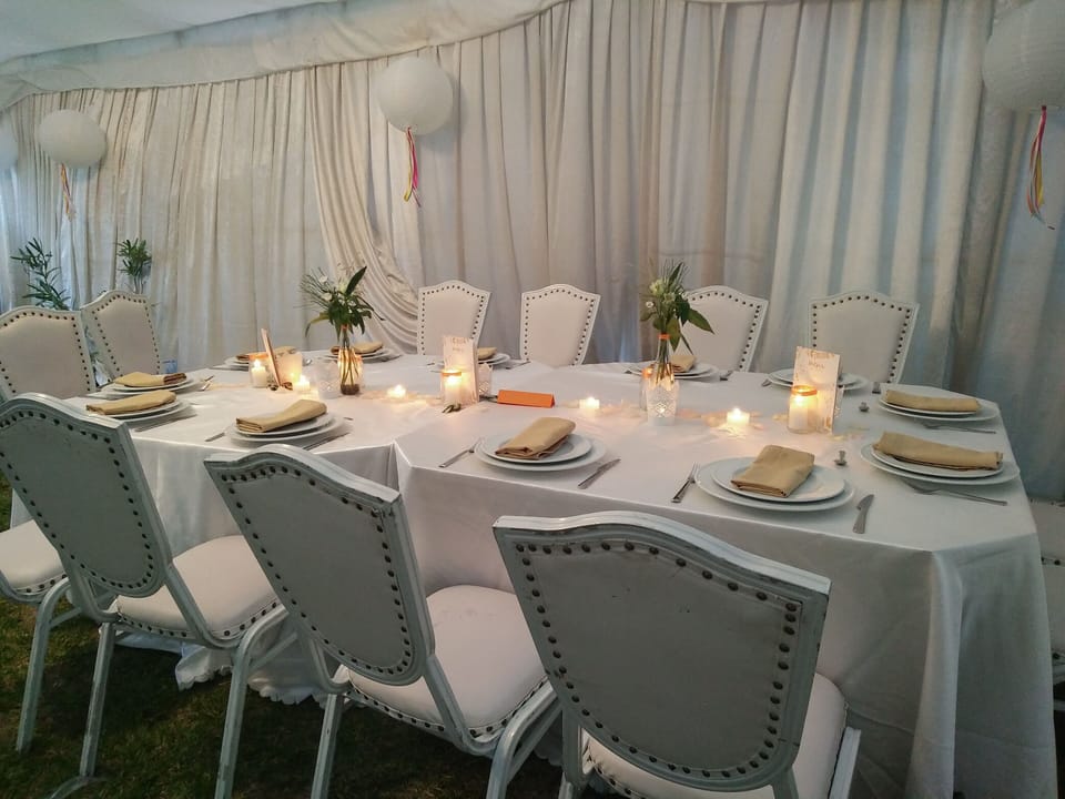 Outdoor banquet area
