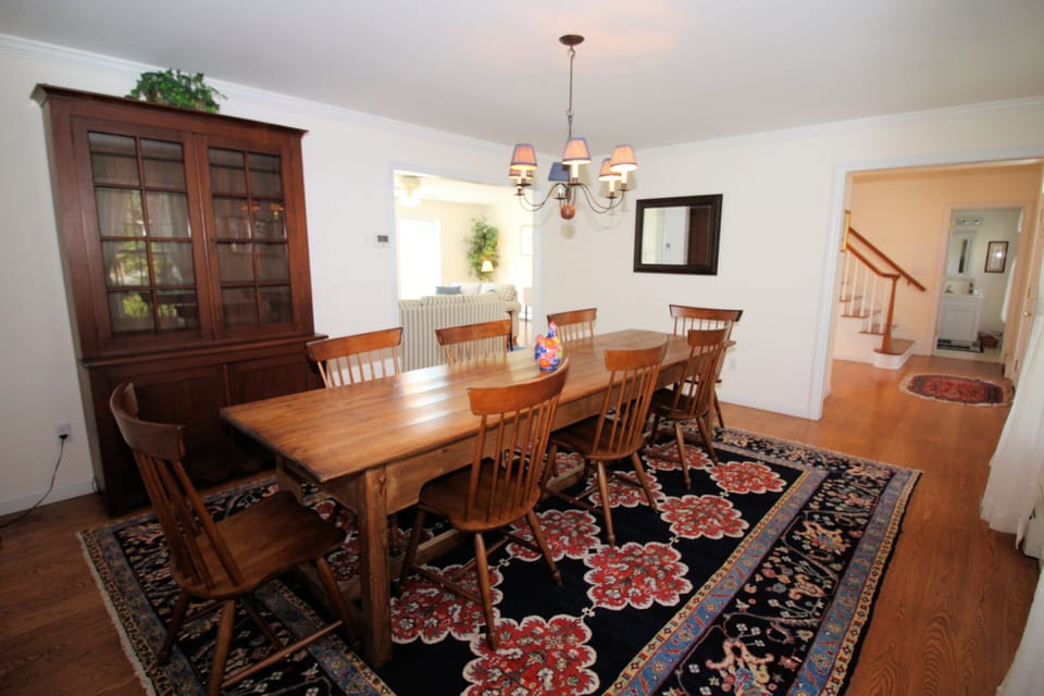 Dining room opens to kitchen and living room